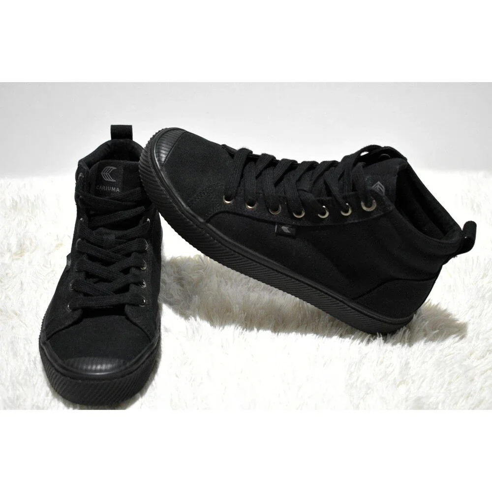Cariuma OCA Women’s Size 8 High Shoes Trainers Athletic All Black Canvas Sneaker